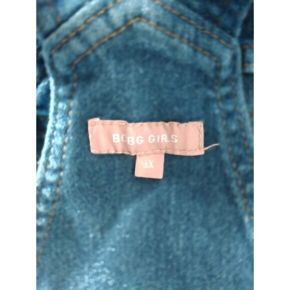 BCBG Girls 6X Denim Overalls With Distressed Detailing & Frayed Hem, NWOT - Picture 2 of 10